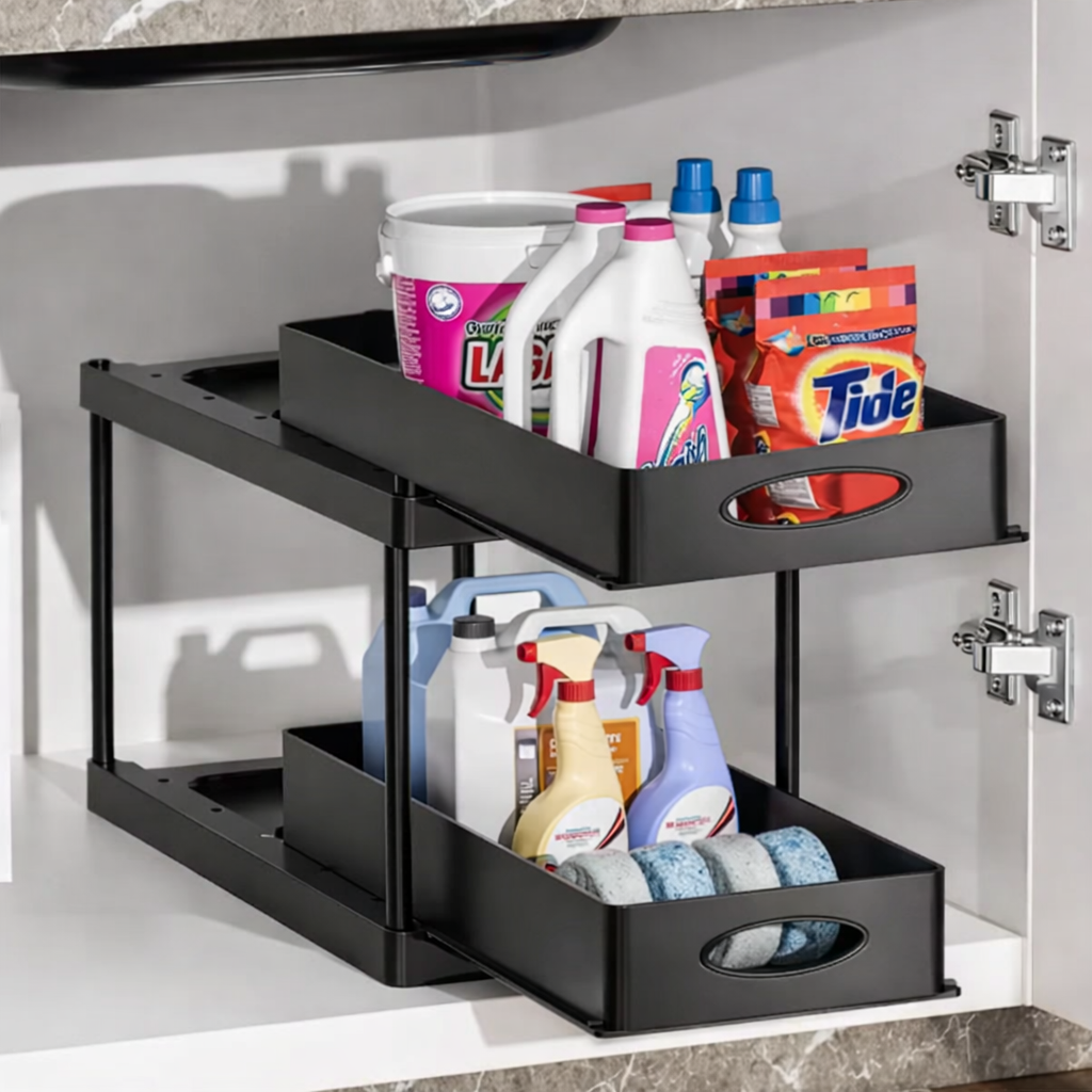 Organiseory | Dual Tier Slide Out Cabinet Organizer