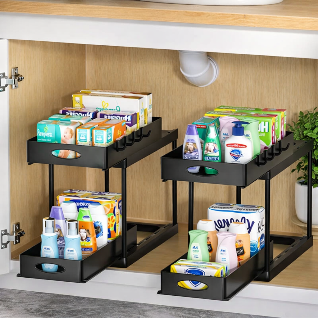 Organiseory | Dual Tier Slide Out Cabinet Organizer