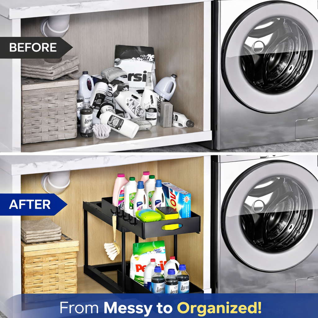 Organiseory | Dual Tier Slide Out Cabinet Organizer