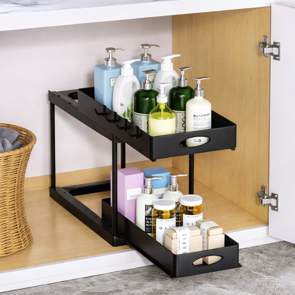 Organiseory | Dual Tier Slide Out Cabinet Organizer