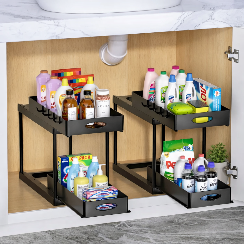 Organiseory | Dual Tier Slide Out Cabinet Organizer