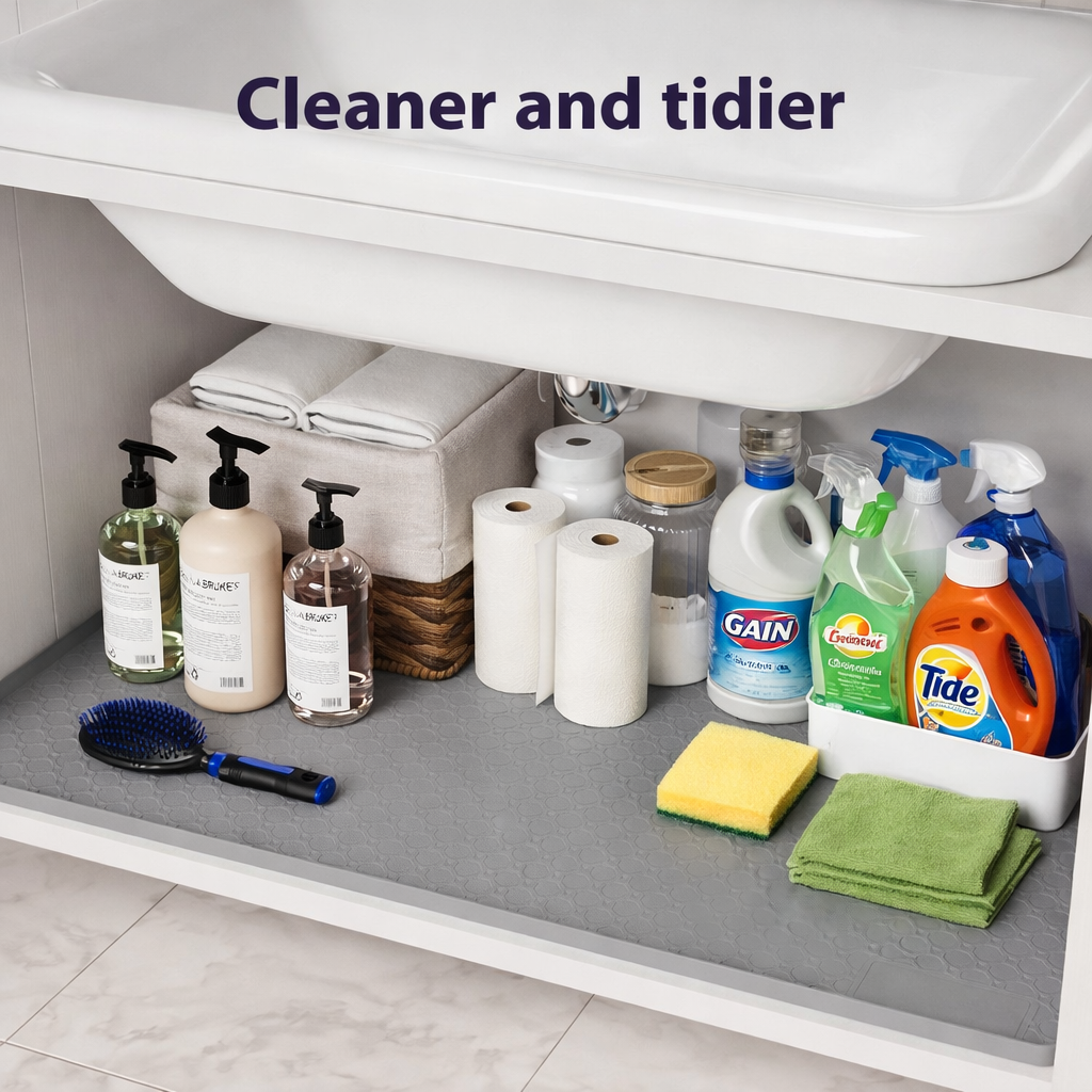 Organiseory | Waterproof Sink Mat Cabinet Protective Pad Silicone