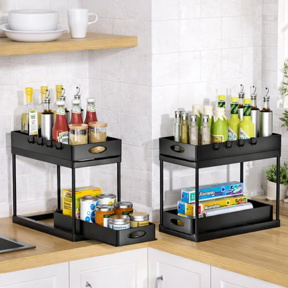 Organiseory | Dual Tier Slide Out Cabinet Organizer